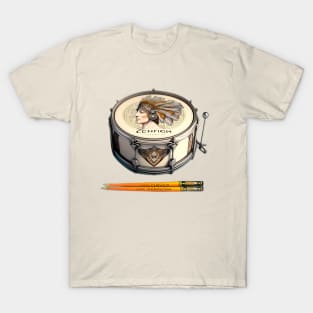 Snare Drum + Drumsticks + Art Nouveau = Graceful Beat T-Shirt